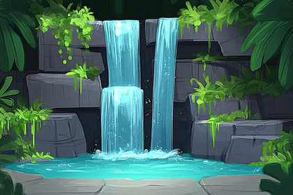Jungle Waterfall Scene