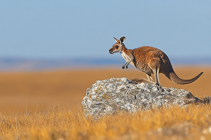Kangaroo On A Rocky Outcrop