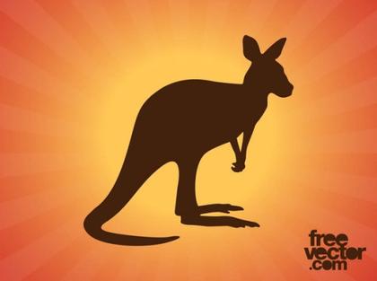 Kangaroo Silhouette Free Vector