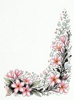 kawaii plumeria border