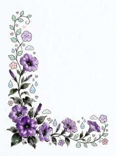 kawaii flower border