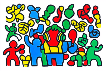 Keith Haring Inspired Abstract Composition
