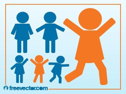 Kids Icons Free Vector
