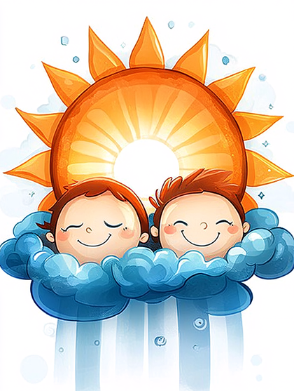 Kids In Cloud Under Sun