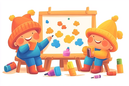 Kids Painting Together