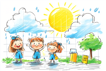 Kids Playing Rain or Shine