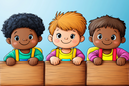Kids With Wooden Planks