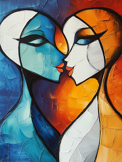 Kissing Faces Abstract