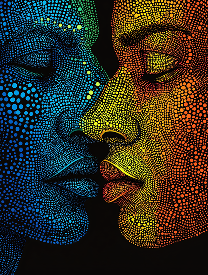 Kissing Faces Dot Art
