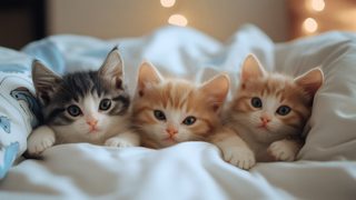 Kittens in Bed