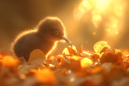 Kiwi Chick in Golden Light
