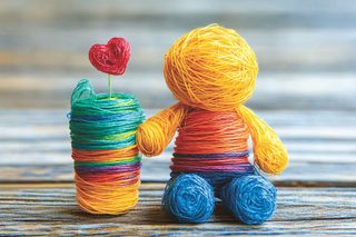 Knitted Doll and Heart