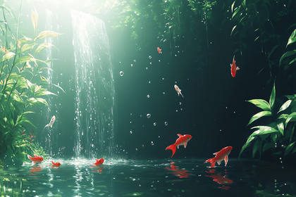 Koi Pond Waterfall