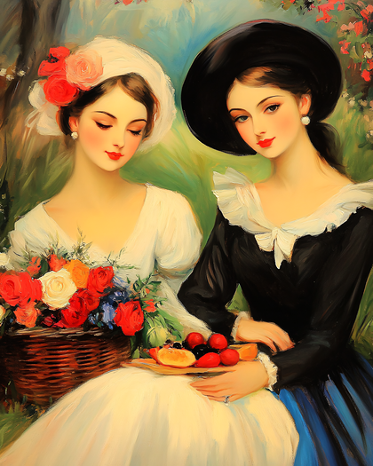 Ladies in Garden Picnic