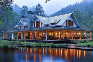 Lakeside Luxury Home at Dusk