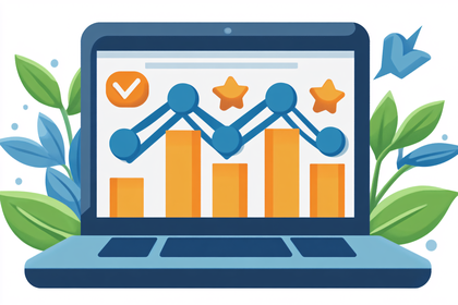 Laptop Showing Business Growth Graph