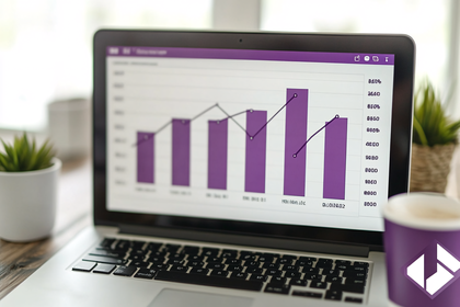 Laptop Showing Business Growth Graph