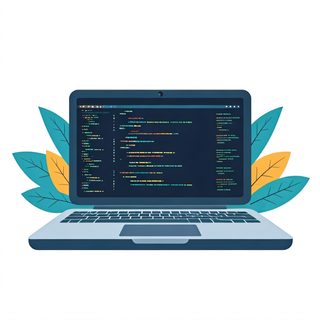 coding laptop illustration