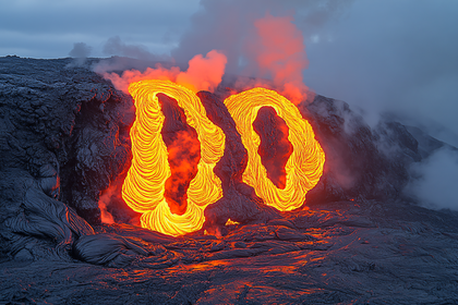 Lava Flowing into the Ocean