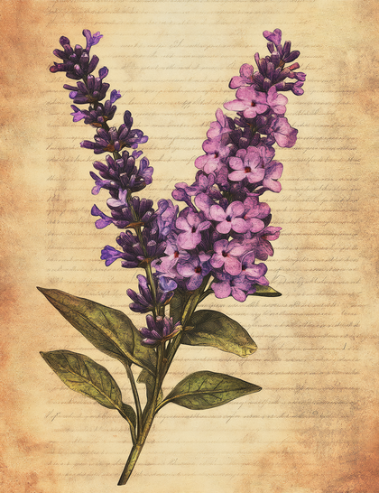 Lavender and Lilac Botanical Print