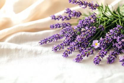 Lavender Bouquet on Linen