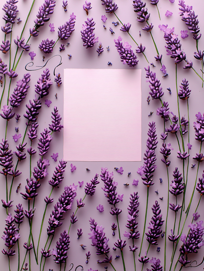 Lavender Bouquet with Square Frame