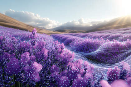 Lavender Field with Data Streams