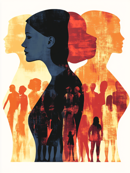 Layered Women Silhouettes