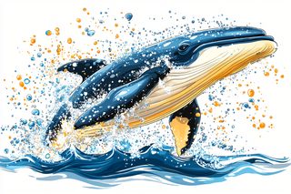 Leaping Blue Whale