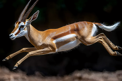 Leaping Gazelle In Motion