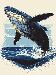 Leaping Humpback Whale