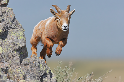 Leaping Mountain Goat Kid