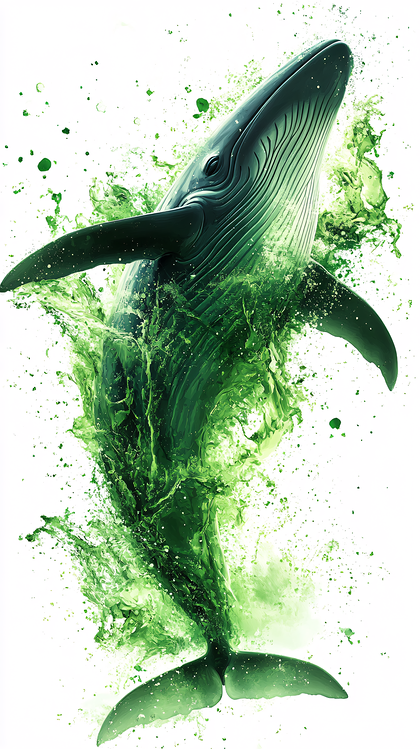 Leaping Whale in Emerald Splash