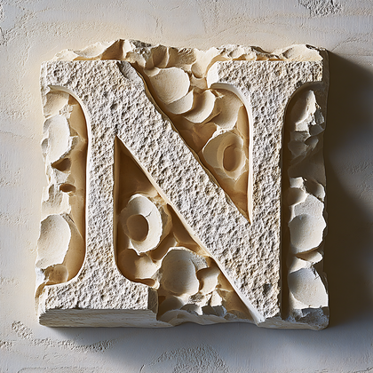Letter N Stone Carving