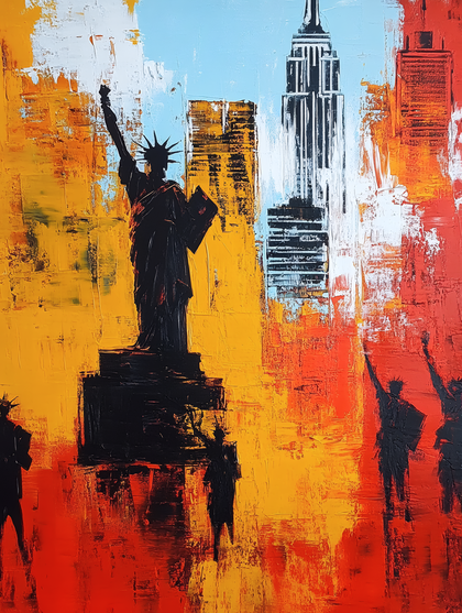 Liberty and Cityscape