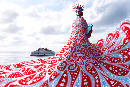 Liberty Draped in Stars and Stripes