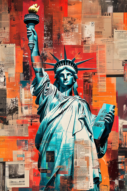 Statue of Liberty Abstract Pop Art