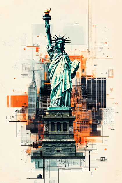 Abstract Statue of Liberty New York City Design