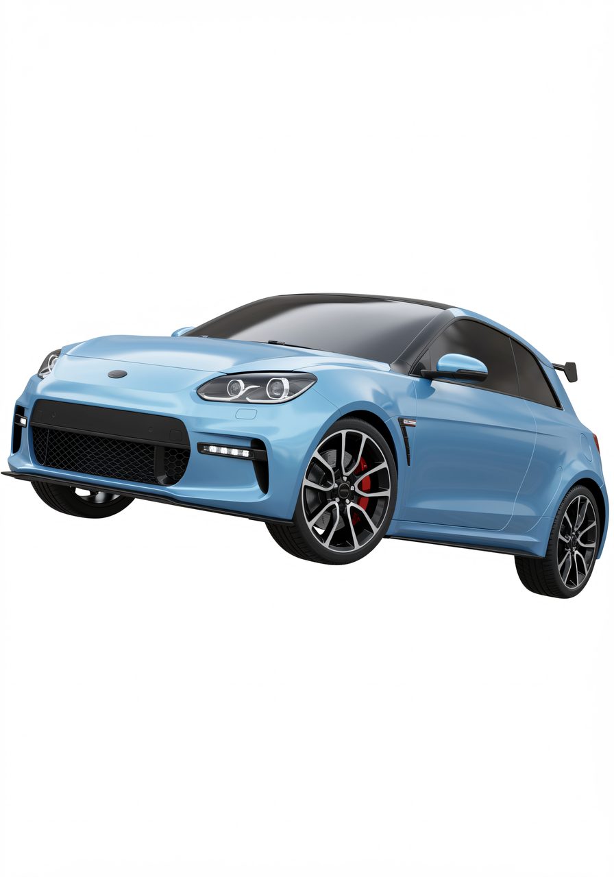 blue hatchback car