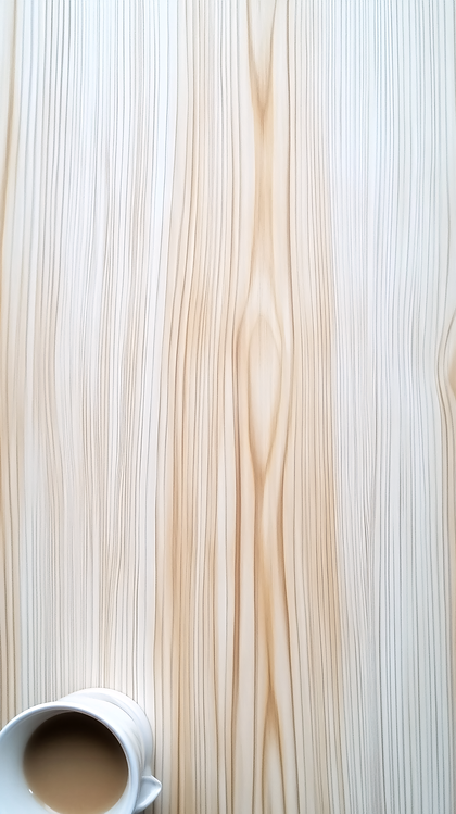 Light Wood Table Top With Coffee Cup