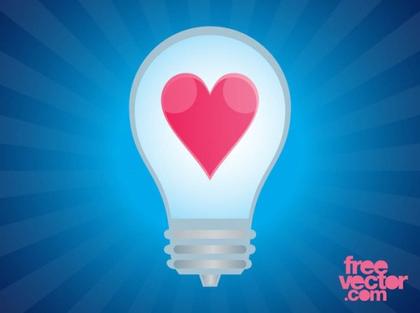 Lightbulb With Heart Free Vector
