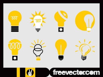 Lightbulbs Icon Set Free Vector