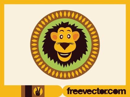 Lion Button Free Vector