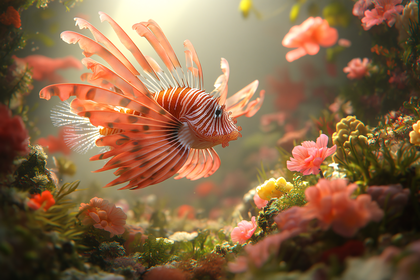 Lionfish In Coral Reef