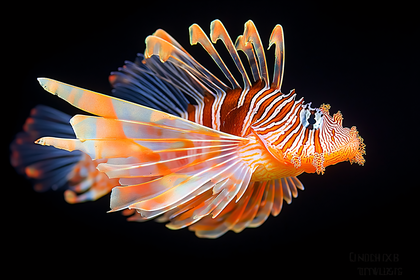 Lionfish in Striking Orange and White