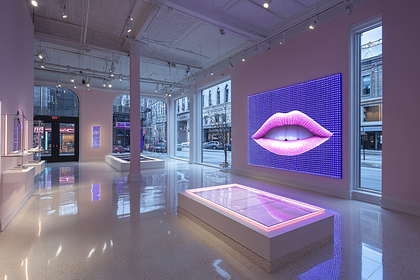Lips Neon Sign Art Display in Pink Gallery