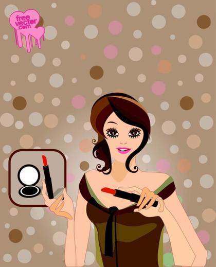 Lipstick Girl Free Vector