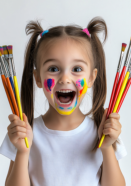 Little Artist With Paint