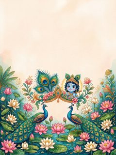 krishna peacock illustration