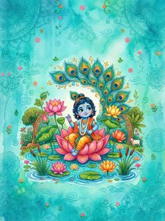 Baby Krishna Illustration